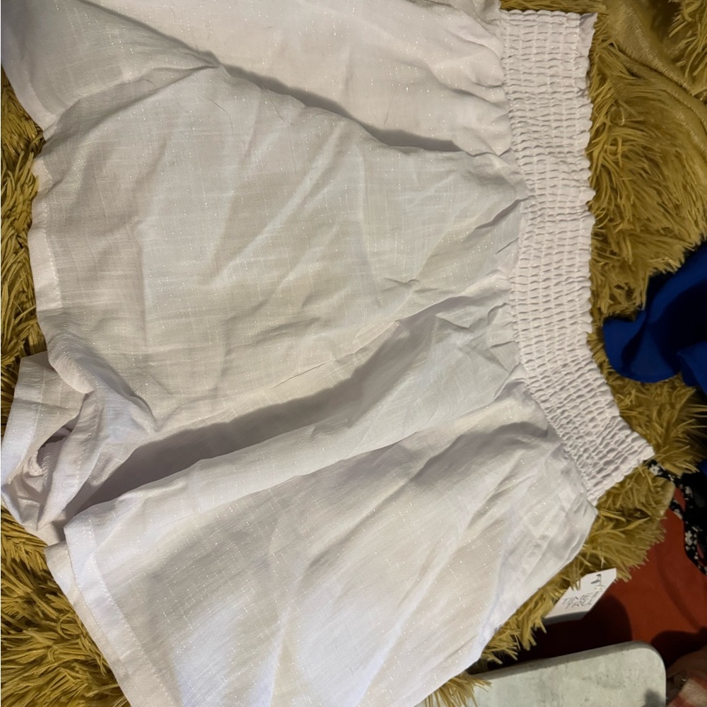White swimsuit coverup shorts